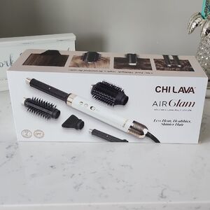 Chi LAVA Air Glam White and Black Hair Styler with Attachments